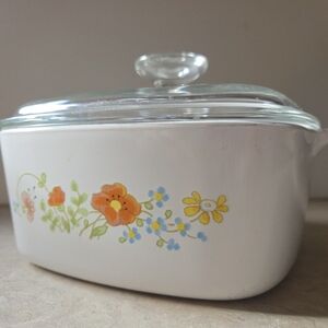 Corningware Wildflower Casserole Dish With Pyrex Lid